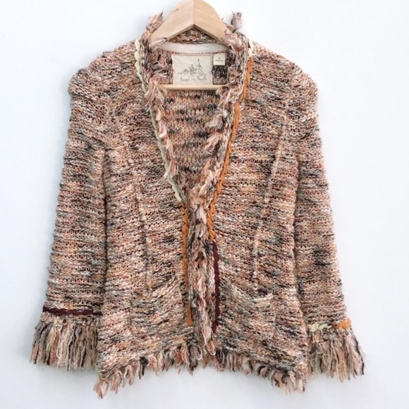 Anthro Angel of the North Yarn Sweater Blazer - Picture 2 of 9